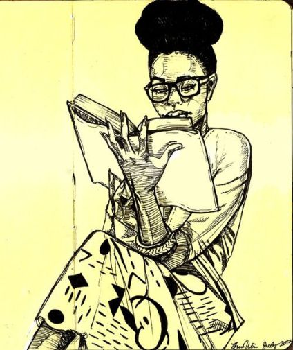 black lady reading